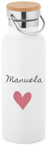 Worfull Regalos Botella de agua personalizada para niños, Botella de agua acero inoxidable, con varios diseños, Térmica Boca Estándar - Sin BPA, para Niños Deporte, Ciclismo, Parque. (CORAZÓN)