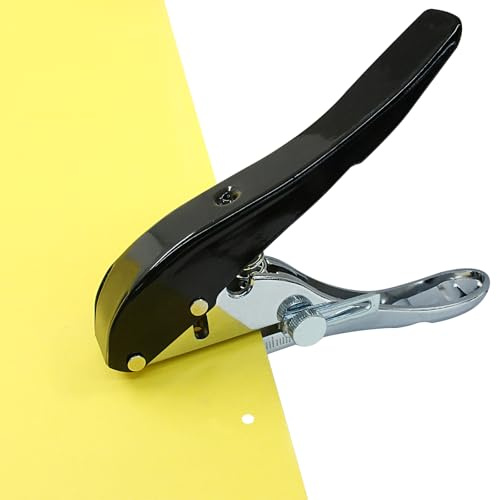 Moicstiy Einzellochstanzer, 4 mm, Schwarz | Tragbarer Handlocher für Papier, Karten, Kunststoff, Langlochstanzer