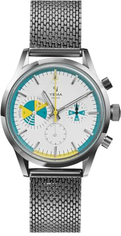 YEMA Yachtingraf Stahl Chronograph Hybrid Mechanisch Weiß Quarz Herrenuhr