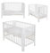 Babyhafen Kinderbett Adam umbaubar 60x120 cm mit Matratze, Lattenrost, Weiß