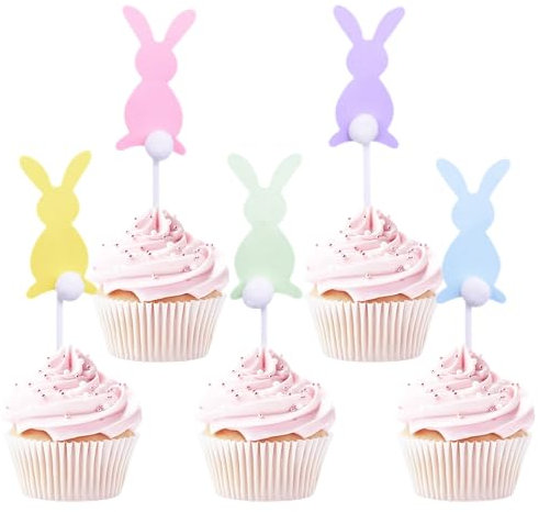 Ostern Tortendeko, 20 Stück Kuchen Deko Ostern, Kuchen Topper Hase, Ostern Kuchen Dekoration, Osterkuchen Deko für Ostern Party Kuchen Dekoration Zubehör