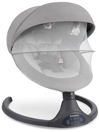 Kikka Boo Sdraietta Neonati Elettrica Codie – Dondolo Elettrico per Neonati con Bluetooth, 5 Velocità, Schienale Regolabile, 10 Melodie, fino a 9 kg, Grigio chiaro