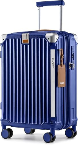 Joyway Koffer Trolley Reisekoffer von ABS Hartschalen Trolley mit Getränkehalter und 4 Rollen TSA Schloss Blau