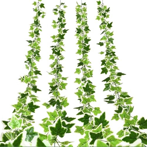 4 Pezzo Edera Artificiale Ghirlanda, Edera Finta Pianta Artificiale, Ghirlande Artificiali di Edera, Adatto per l'Ufficio, la Cucina, il Giardino, la Decorazione Della Parete Della Festa di Nozze