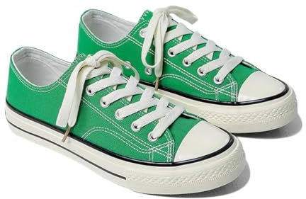 SIUSUMFO Adulto Zapatos De Lona Hombre Sneakers Bajo Clásico Zapatillas de Deportivos Running Casuales Zapatos Atléticos 42 EU Verde Oscuro