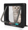 LUOJINYI Katzentür, ABS-Acryl Katzenklappe Innentür, Sicherheits-Haustiertür mit 4-Wege-Schloss, 19.8×19×5.5cm Einfache Installation Hundeklappe für Innen- und Außentür, Fenster, Wand (Schwarz, M)