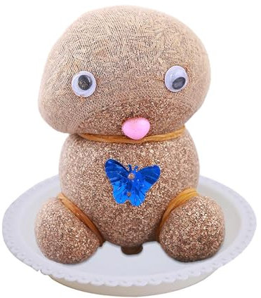 Lot de 2 pots de fleurs en forme de tête d', décorations de bureau, vertes, pots de amusants et éducatifs avec plateau, plateau de croissance, d' à chat pour à