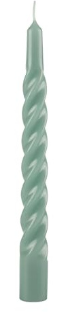 Lacquered Tortillon Candles Diameter 2.2 cm Height 21 cm – 6 Pieces – Vintage Green Colour Cereria Di Giorgio