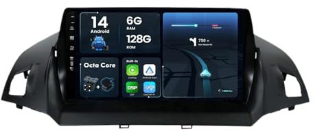 BXLIYER - [6G+128G] Android 15 Autoradio Passt für Ford Kuga Escape C-max 2013-2017 - Eingebaut DSP/Carplay/Android Auto - Kamera MIC KOSTENLOS - 9 Zoll 2 Din - Unterstützung DAB Fast-Boot 360-Kamera