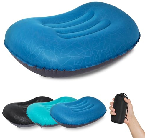 ATEPA Aufblasbares Kissen, Ultraleicht wasserdichte Reisekissen mit ergonomischer Unterstützung und auslaufsicherem Luftventil, Kompaktes Tragbares Camping Kissen für Wandern Strand Zelt Flugzeug