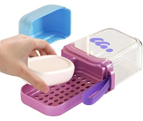 Estuche de jabón de viaje - Platillo de jabón, bandeja escurridor con cordón de doble capa compacto para ducha camping al aire libre viaje baño escuela