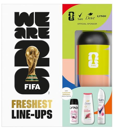 Freshest Line-Ups FIFA Gift Set for Her Anti-Perspirant, Body Wash, Body Spray & Limited Edition Water Bottle ,3 Piece Self-Care Kit for Women, Official FIFA Football Gift Box