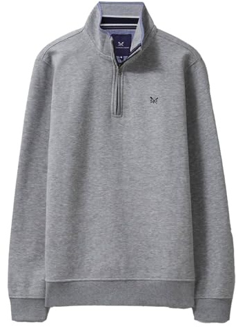 Crew Clothing Mens Classic Half Zip Sweatshirt | Ribbed Cuffs, Inner Collar & Hem