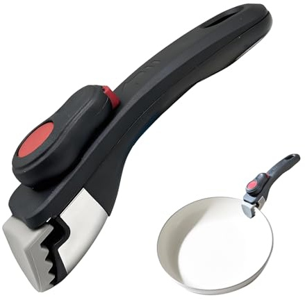 ZFRITP Poignee Casserole Universelle, Poignée Amovible Universelle Pour Poêles Et Casserole Manches Détachables - Manche Verrouillage Et Bouche Denté, Portable Pour Cuisine Restaurant Hôtel