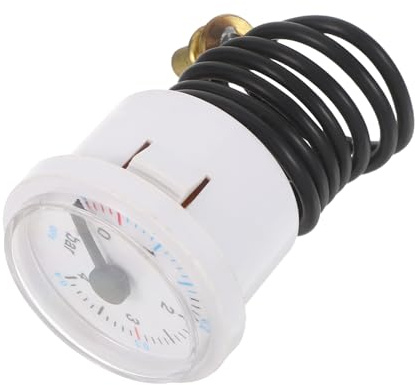 KONTONTY Wall Mounted Boiler Pressure Gauge Water Pressure Gauge Floor Heating Replace Accessories for Wall Hung Boilers White