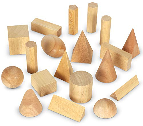Learning Resources Wooden Geometric Solids (Set of 19)