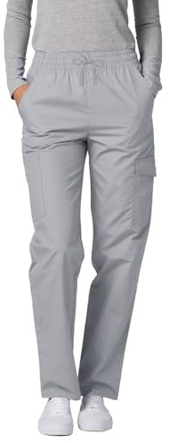 Adar Uniforms Universal Scrubs for Women - Tapered Cargo Scrub Trousers - 506 - Silver Gray - M