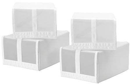 SKUBB - Lote de 4 cajas para zapatos (22 x 34 x 16 cm), color gris oscuro (Gris Oscuro)