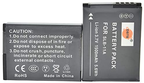 DSTE® 2x SLB-11A Rechargeable Li-ion Battery for Samsung WB600 WB650 WB700 WB1000 WB2000 CL65 CL80 EX1 HZ25W HZ30W HZ35W HZ50W ST1000 ST5000 ST5500 TL240 TL320 TL350 TL500 Digital Camera