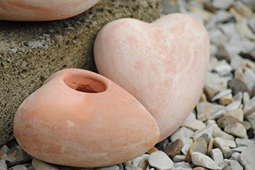 Herzen aus Terracotta,bepflanzbar,15cm,2er Set