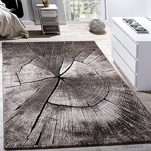 Paco Home Tappeto Elegante Di Design Con Tronco D'Albero Natura Grigio Marrone Beige, Dimensione:200x290 cm