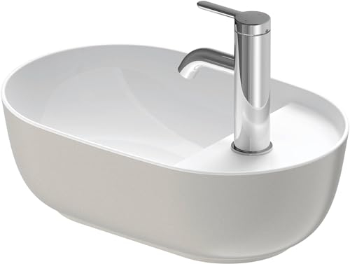 Duravit Luv Waschbecken mit 1 Hahnloch 42x27x14cm Weiß/Matt Grau