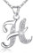 AEONSLOVE Damen Buchstaben Kette Silber Halskette Buchstabe H Kette Mit Buchstaben Brief des Alphabets Initiale Anhänger mit Zirkonia Schmuck Geschenk für Mädchen