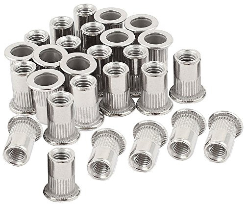 30PCs 1/4-20 Stainless Steel Rivet Nuts Nutsert Threaded Rivet Insert Rivnuts 1/4-20UNC