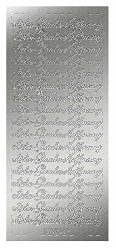 Ursus 593100115 - Kreativ Sticker Liebe, Glaube, Hoffnung, silber, 5 Stickerbögen, selbstklebend, leicht abziehbar, ideal für Kartengestaltung, Scrapbooking und Dekorieren von Geschenken