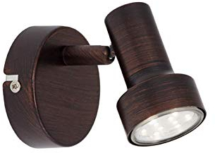 Briloner Leuchten - LED Wandleuchte mit dreh- & schwenkbarem Spot, Wand-Lampe, Strahler in antiker Optik, Fassung: GU10, 1x3W, Farbe: Kupfer, 8 x 10.6 cm