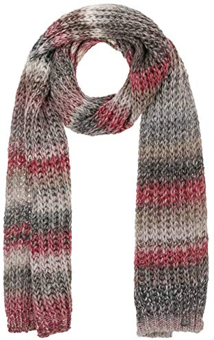 LIERYS Jasila Strickschal Damen/Herren - Made in Germany - Mit Schurwolle - Waschbar bis 30 Grad - Mehrfarbiger Winterschal - Wollschal warm und elegant - Damenschal Herbst/Winter grau-rot