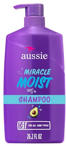 Aussie Miracle Moist Shampoo: Hydrating & Gentle Cleansing Treatment with Avocado & Jojoba Oil, 26.2 Fl Oz