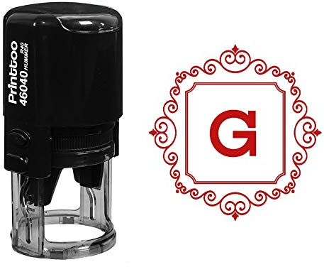 Printtoo Buro - Briefpapier Selbstfarber R - 40 - Platz - strudelgrenze G Alphabet - Monogramm - Initialen - Stempel