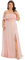 Ever-Pretty Dalla Spalla Abito da Damigella Linea ad A Chiffon con Aberturas Lungo Rosa 46