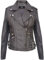 Infinity Leather Damen Retro Grau 100% Nappaleder Bikerjacke XL