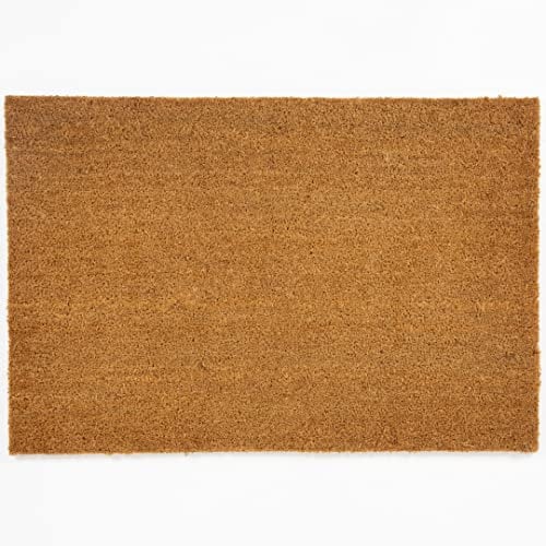 MUD STOPPER Astley Rectangle Doormat | Natural look Design | Non-Slip PVC Backing | Heavy Duty Coir | Ideal for Indoor or Sheltered Outdoor Use | Waterproof | 40x60cm