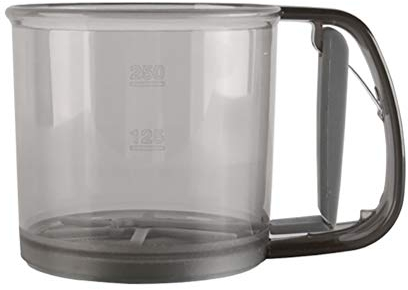 Calayu - Colino per farina manuale, per farina e zucchero a velo, utilizzabile con una sola mano, filtro per farina, in acciaio inox, 250 g