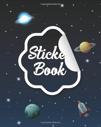 Sticker Book: Space Rockets Planets Icons Blank Sticker Book for Kids ,Teen, Boys