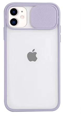 Tybiky Coque de protection pour appareil photo iPhone 12 - Élégante - Avec protection de l'objectif de l'appareil photo - Translucide - Mat - Pour iPhone 12 - Violet