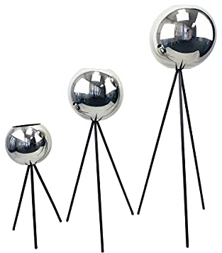 Red Carpet Studios Moderner Pflanzenständer aus Edelstahl mit Pflanzgefäßen, 3 Stück, Stativ