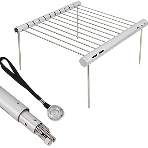 Holzkohlegrill Tragbarer Klappbarer Grill Im Freien Edelstahl Mini-Grillhalter Taschengrillgestell Outdoor Picknicks Casual Barbecue Holzkohlegrill Für Zuhause, Park, Camping, Picknick