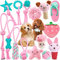 VIPNAJI Welpenspielzeug -15pcs ​Langlebiges Hundespielzeug für Welpen/kleine und mittlere Hunde, Plüsch Hundeseilspielzeug -Kauspielzeug Naturbaumwolle & Ungiftig & sicher & Unzerstörbar , Rosa
