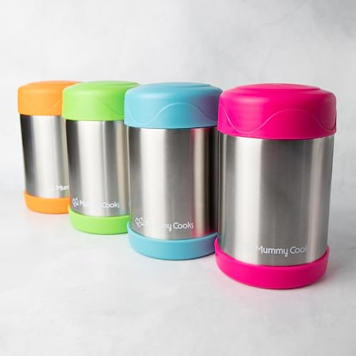 Mummy Cooks 450ml Insulated Food Flask (450ml Food Flask Pink)