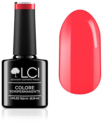 LCI Cosmetics Semipermanent Gel Nagellack 10 ml, Fluo Grapefruit