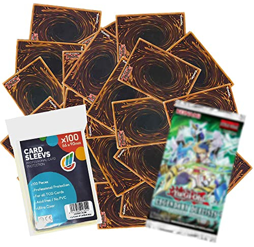 Sparangebot Yu-GiOh! 100 deutsche gemischte Karten + 1 Booster + 100 Hüllen