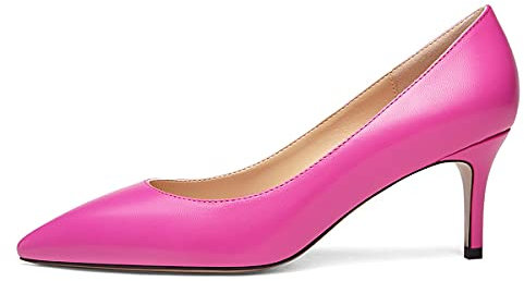 EDEFS Donna Décolleté a Punta, Slip-on Tacco Medio Scarpe da Vestire Festa, Opaco Rosa Taglia EU38