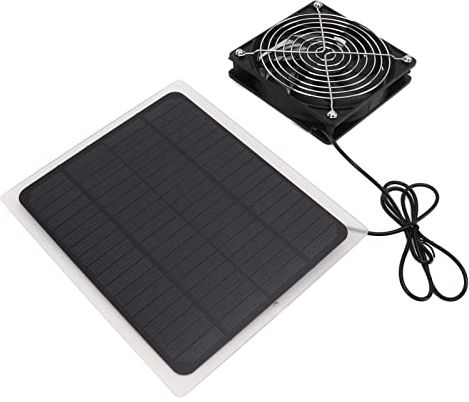 10W Solar Panel Fan Kit Effizienter Solarbetriebener Ventilator Tragbarer Solarabluftventilator für Hunde-Hühnerhaus-Gewächshaus