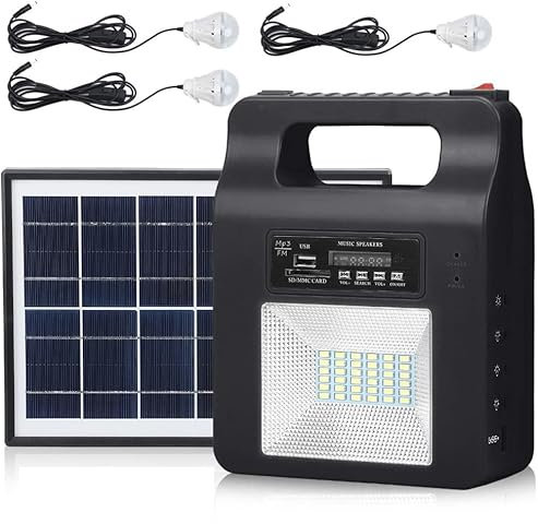 Kit De Iluminación De Generador Solar Portátil, Sistema De Generador Eléctrico Con Energía Solar De 6000 MAh Con Paneles Solares, Para Acampar Al Aire Libre En El Hogar Respaldo De Emergencia