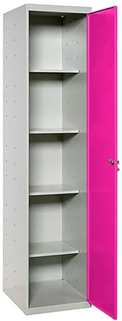 Simon Rack Armoire Metallique 4 Étagères, 1800x400x400 mm, Gris/ROSÉ, 1800x400x400