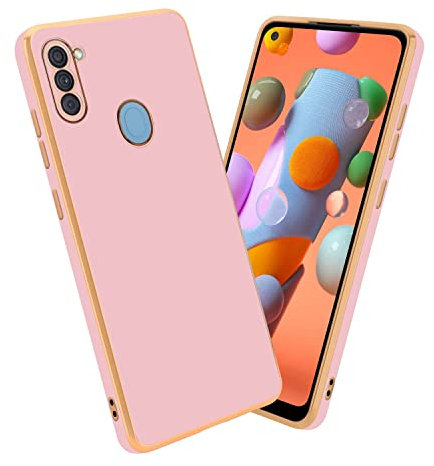 Cadorabo Hülle kompatibel mit Samsung Galaxy A11 / M11 Schutzhülle TPU Silikon Case Liquid Design mit Kameraschutz Slim Kratzfest Weiche Gummi mit Rundumschutz Case Hülle für Galaxy A11 / M11 in Rosa